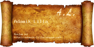Adamik Lilla névjegykártya