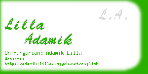 lilla adamik business card